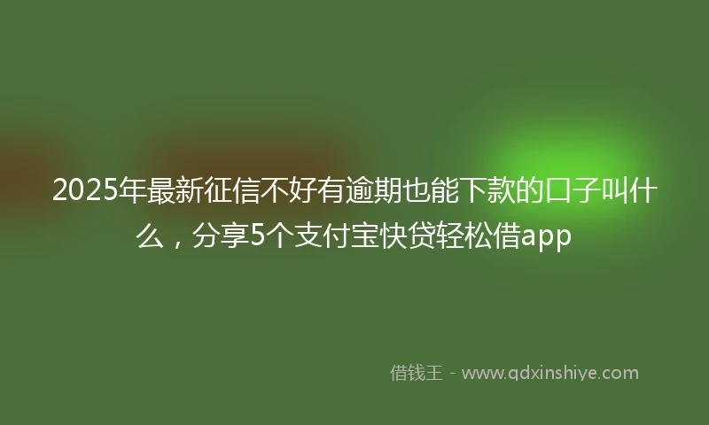 2025年最新征信不好有逾期也能下款的口子叫什么,分享5个支付宝快贷轻松借app