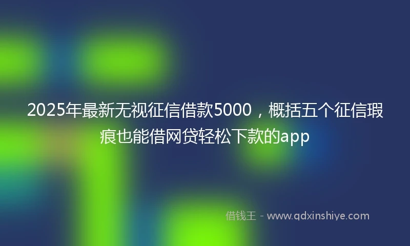 2025年最新无视征信借款5000，概括五个征信瑕疵也能借网贷轻松下款的app