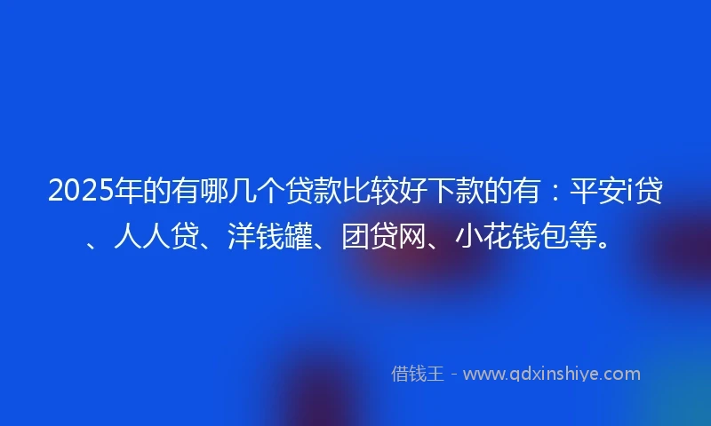 2025年的有哪几个贷款比较好下款的有：平安i贷、人人贷、洋钱罐、团贷网、小花钱包等。