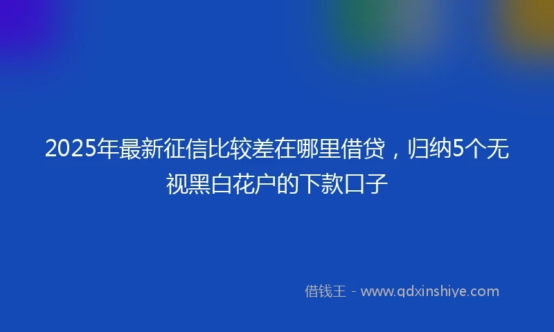 2025年最新征信比较差在哪里借贷，归纳5个无视黑白花户的下款口子