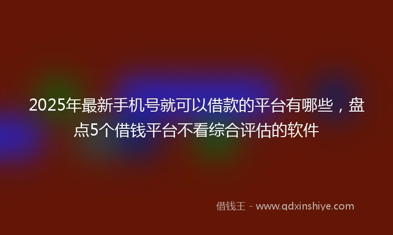2025年最新手机号就可以借款的平台有哪些，盘点5个借钱平台不看综合评估的软件