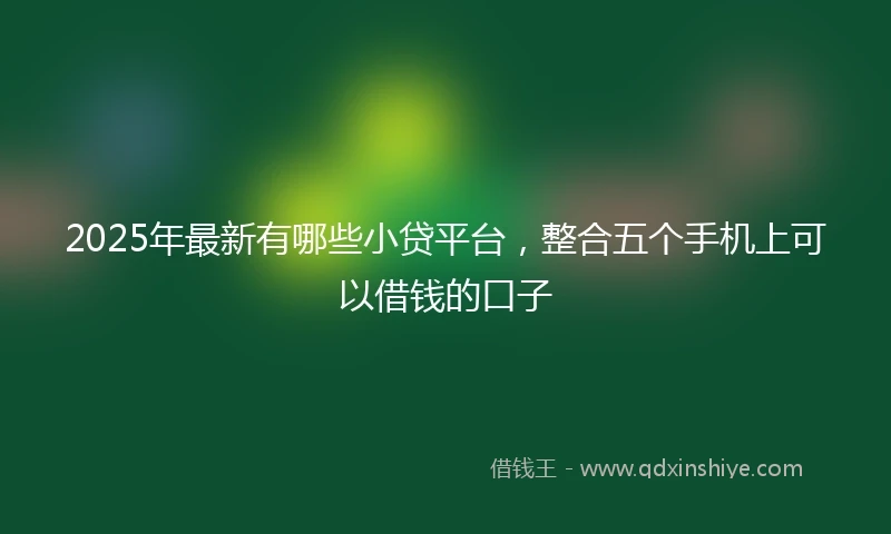 2025年最新有哪些小贷平台，整合五个手机上可以借钱的口子