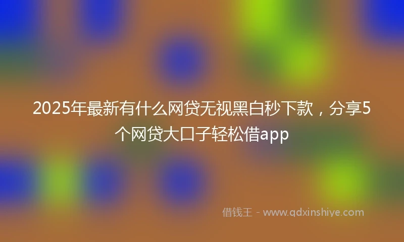 2025年最新有什么网贷无视黑白秒下款，分享5个网贷大口子轻松借app