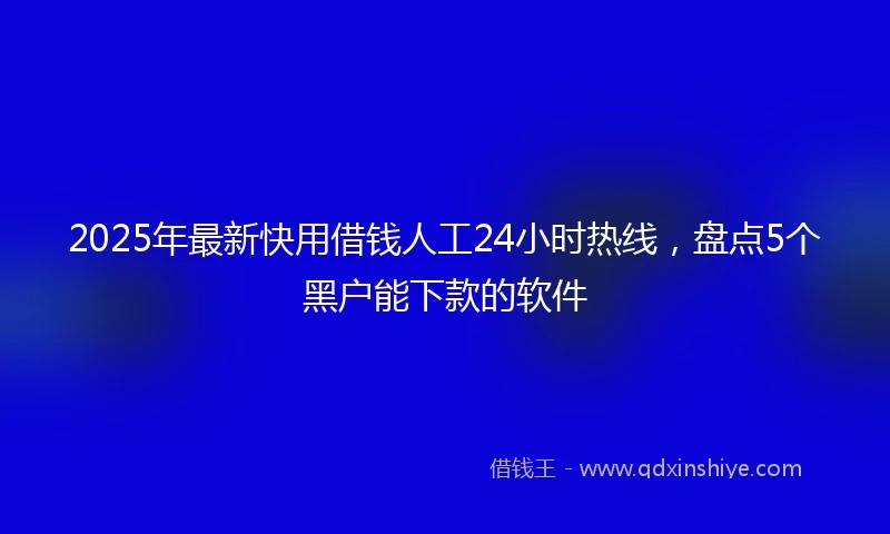 2025年最新快用借钱人工24小时热线，盘点5个黑户能下款的软件