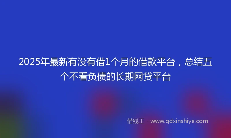 2025年最新有没有借1个月的借款平台，总结五个不看负债的长期网贷平台