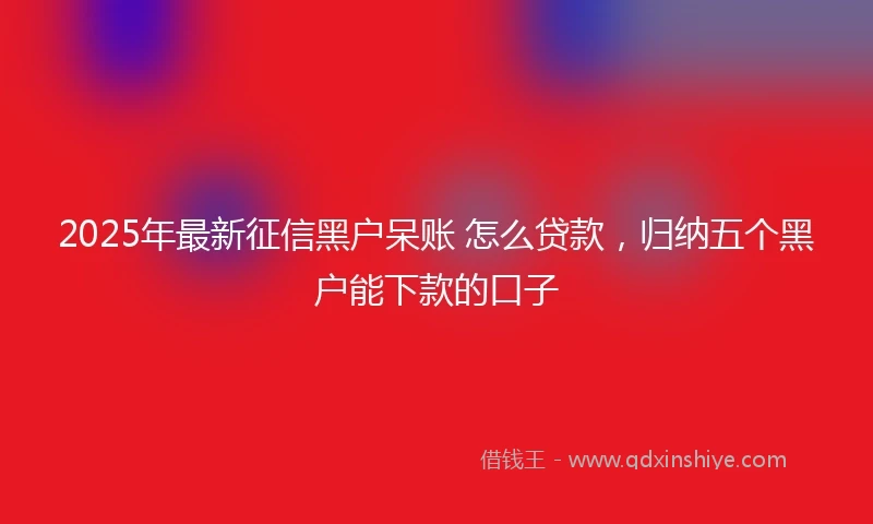 2025年最新征信黑户呆账 怎么贷款，归纳五个黑户能下款的口子