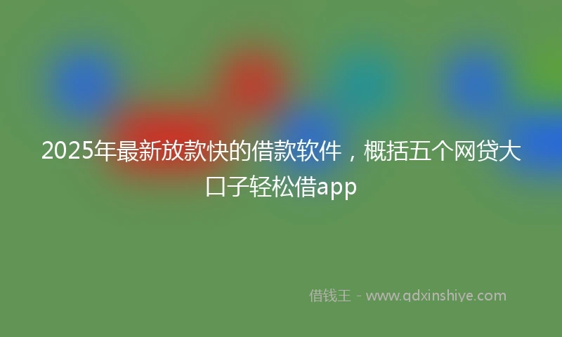 2025年最新放款快的借款软件，概括五个网贷大口子轻松借app
