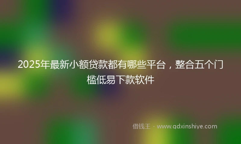 2025年最新小额贷款都有哪些平台,整合五个门槛低易下款软件