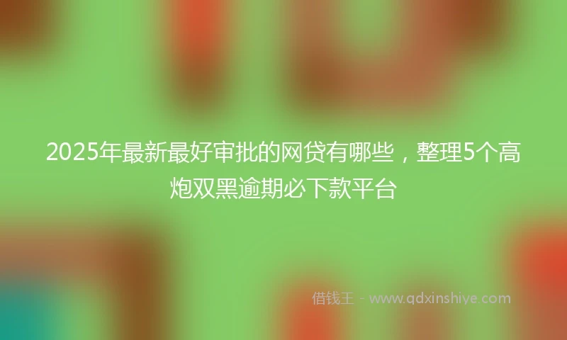 2025年最新最好审批的网贷有哪些，整理5个高炮双黑逾期必下款平台
