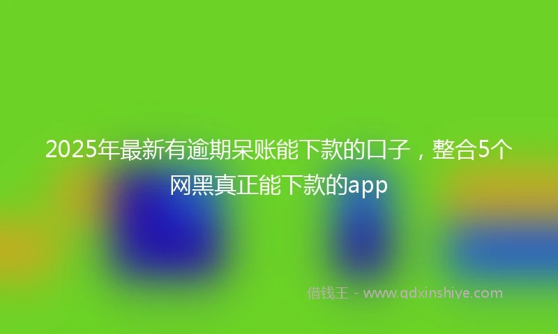 2025年最新有逾期呆账能下款的口子，整合5个网黑真正能下款的app
