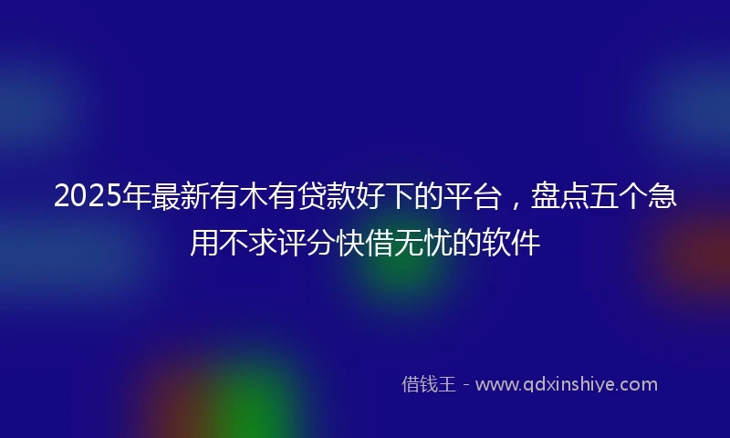 2025年最新有木有贷款好下的平台，盘点五个急用不求评分快借无忧的软件