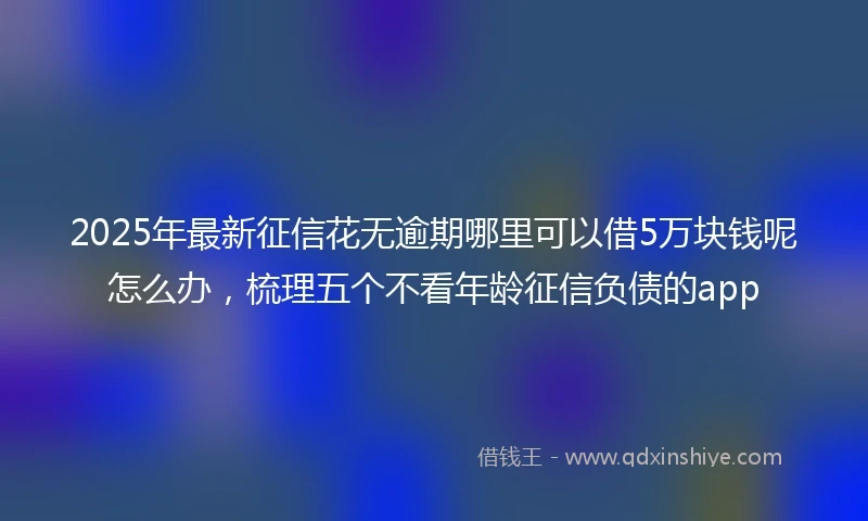 2025年最新征信花无逾期哪里可以借5万块钱呢怎么办，梳理五个不看年龄征信负债的app