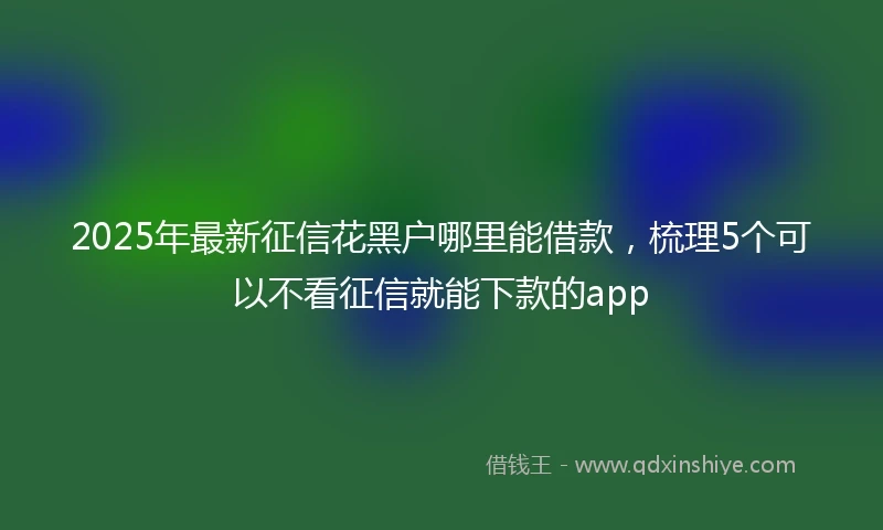 2025年最新征信花黑户哪里能借款，梳理5个可以不看征信就能下款的app
