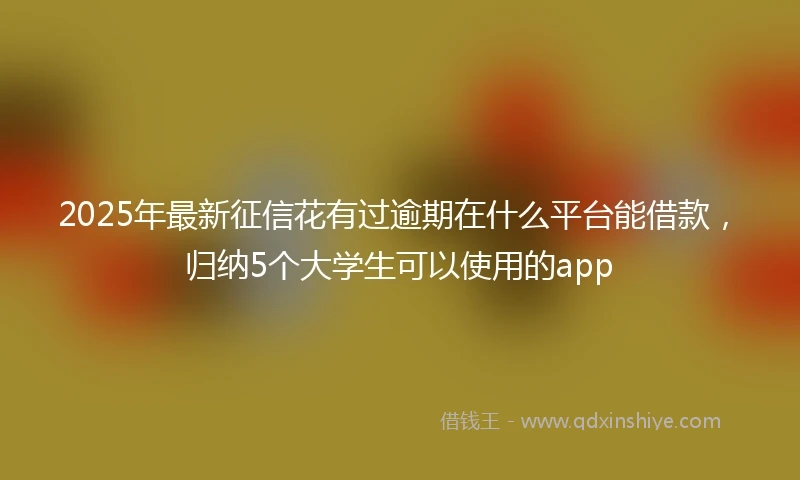 2025年最新征信花有过逾期在什么平台能借款，归纳5个大学生可以使用的app