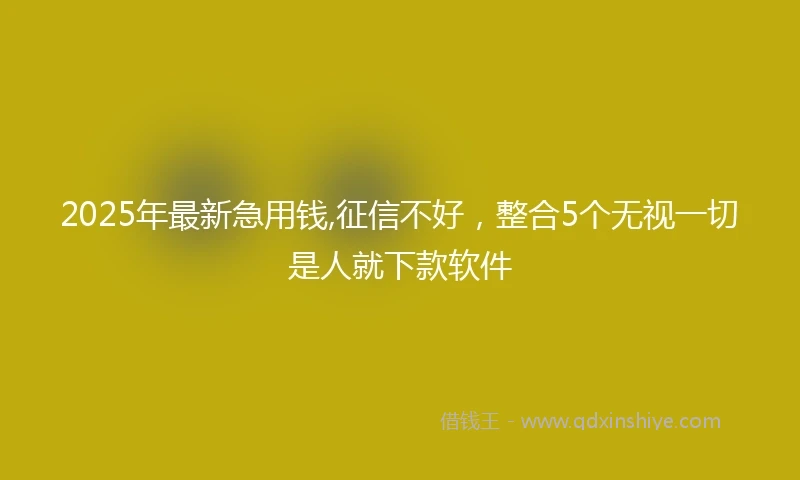 2025年最新急用钱,征信不好，整合5个无视一切是人就下款软件