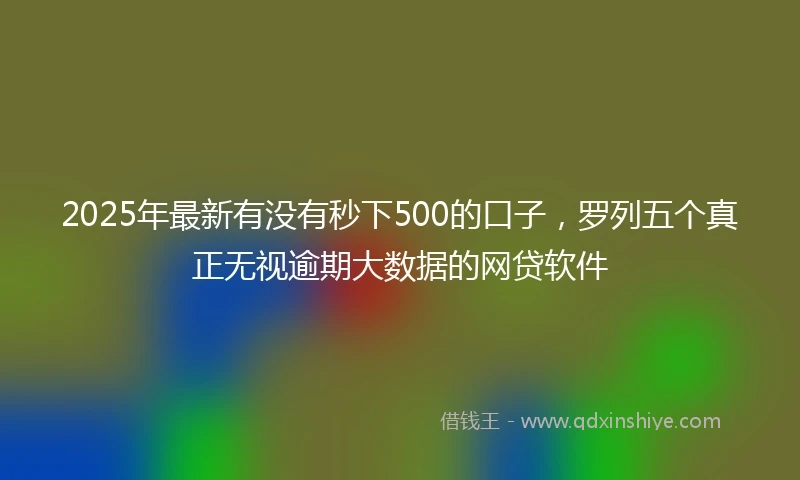 2025年最新有没有秒下500的口子，罗列五个真正无视逾期大数据的网贷软件