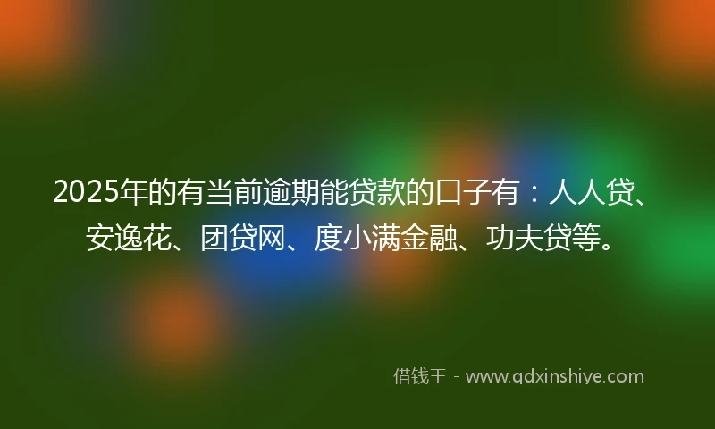 2025年的有当前逾期能贷款的口子有：人人贷、安逸花、团贷网、度小满金融、功夫贷等。