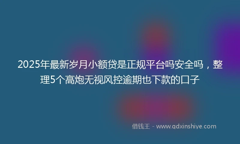2025年最新岁月小额贷是正规平台吗安全吗，整理5个高炮无视风控逾期也下款的口子