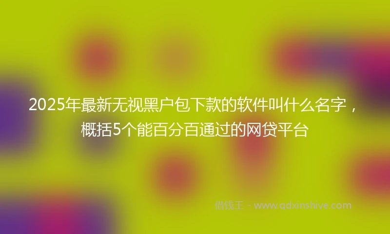 2025年最新无视黑户包下款的软件叫什么名字，概括5个能百分百通过的网贷平台