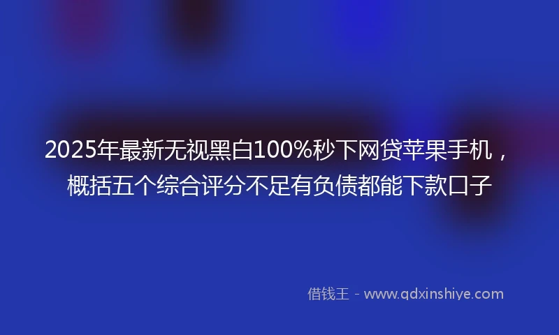2025年最新无视黑白100%秒下网贷苹果手机，概括五个综合评分不足有负债都能下款口子