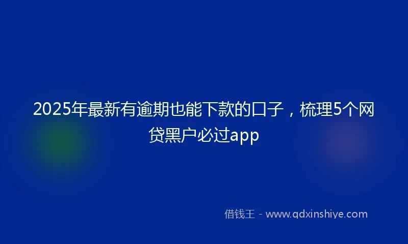 2025年最新有逾期也能下款的口子，梳理5个网贷黑户必过app
