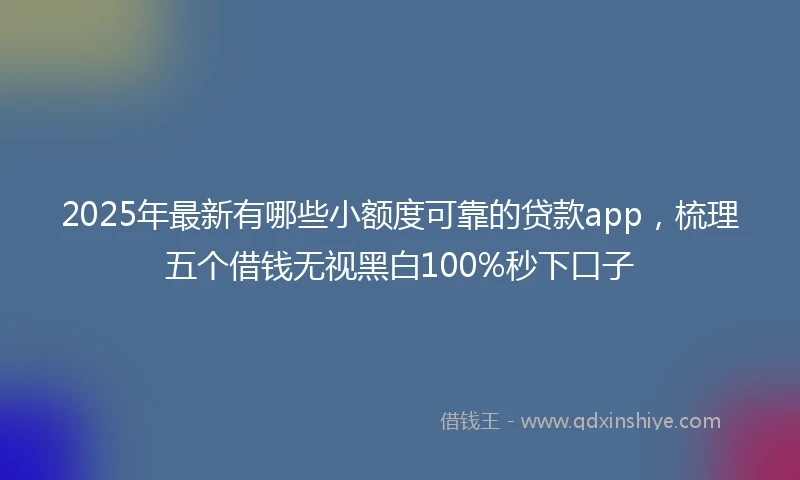 2025年最新有哪些小额度可靠的贷款app，梳理五个借钱无视黑白100%秒下口子