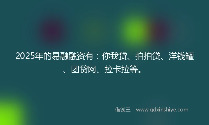 2025年的易融融资有：你我贷、拍拍贷、洋钱罐、团贷网、拉卡拉等。
