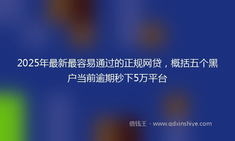 2025年最新最容易通过的正规网贷，概括五个黑户当前逾期秒下5万平台