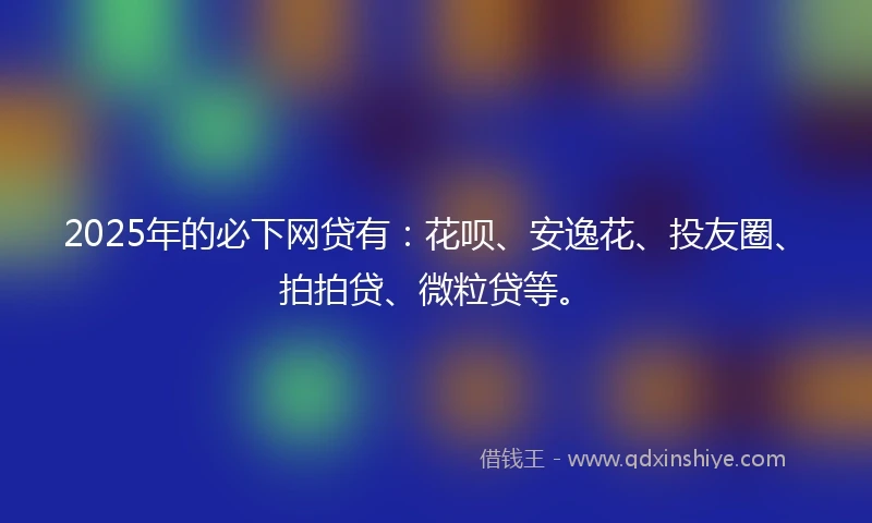 2025年的必下网贷有：花呗、安逸花、投友圈、拍拍贷、微粒贷等。