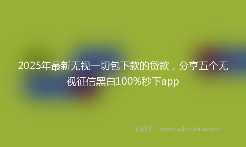 2025年最新无视一切包下款的贷款，分享五个无视征信黑白100%秒下app