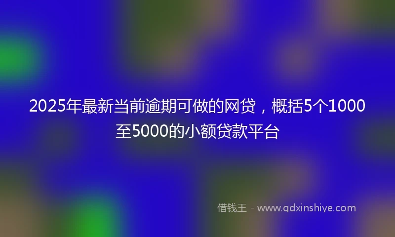 2025年最新当前逾期可做的网贷，概括5个1000至5000的小额贷款平台