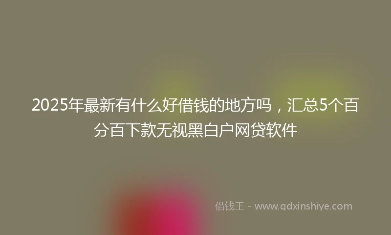 2025年最新有什么好借钱的地方吗，汇总5个百分百下款无视黑白户网贷软件