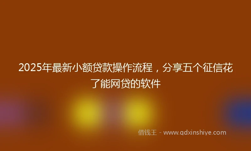2025年最新小额贷款操作流程，分享五个征信花了能网贷的软件