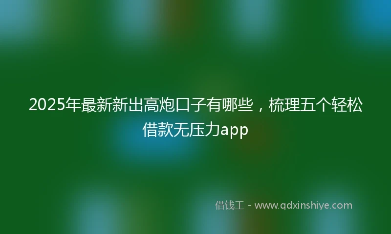 2025年最新新出高炮口子有哪些，梳理五个轻松借款无压力app