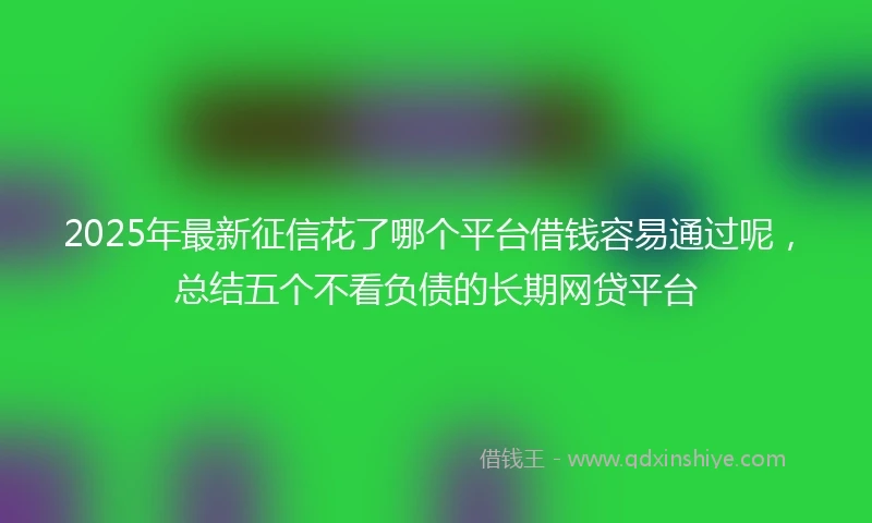2025年最新征信花了哪个平台借钱容易通过呢，总结五个不看负债的长期网贷平台
