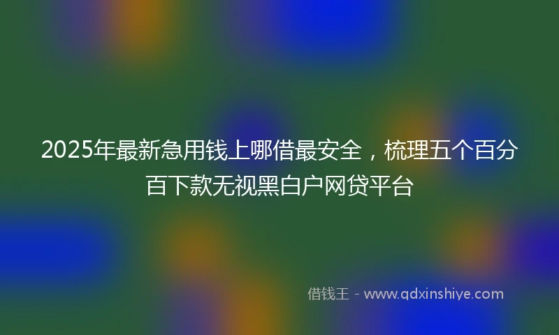 2025年最新急用钱上哪借最安全，梳理五个百分百下款无视黑白户网贷平台
