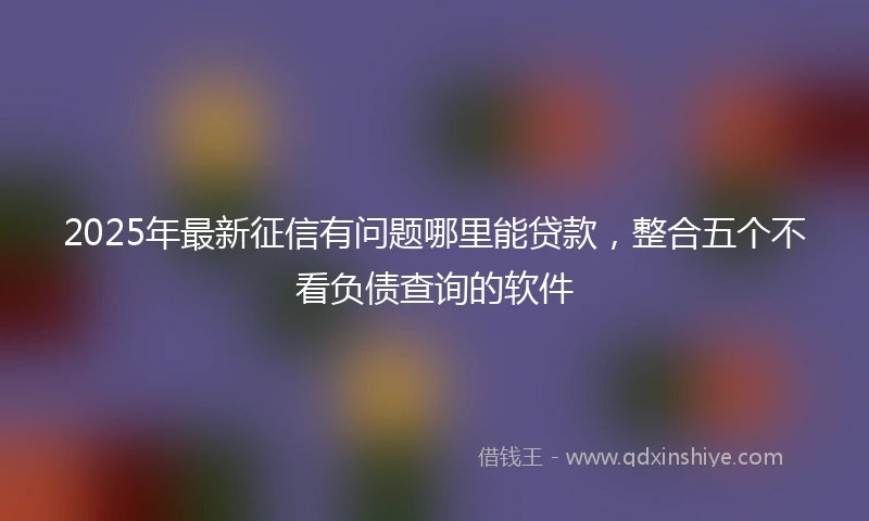 2025年最新征信有问题哪里能贷款，整合五个不看负债查询的软件