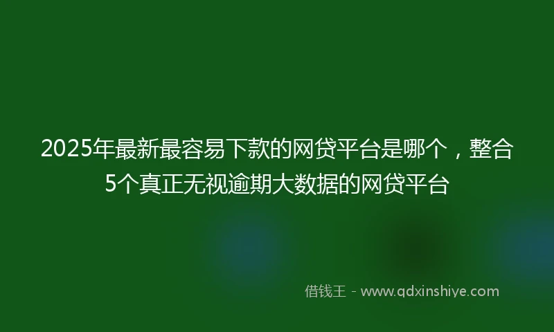 2025年最新最容易下款的网贷平台是哪个，整合5个真正无视逾期大数据的网贷平台