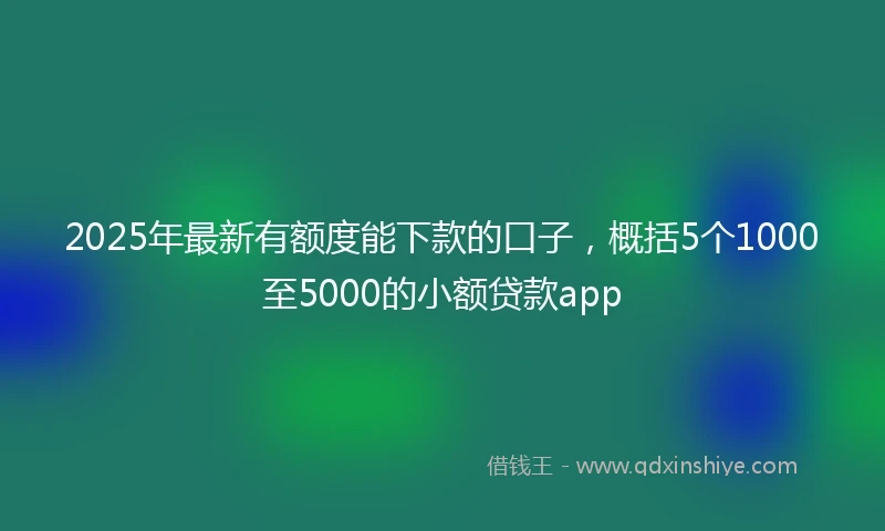 2025年最新有额度能下款的口子，概括5个1000至5000的小额贷款app