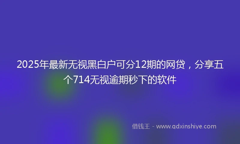 2025年最新无视黑白户可分12期的网贷，分享五个714无视逾期秒下的软件