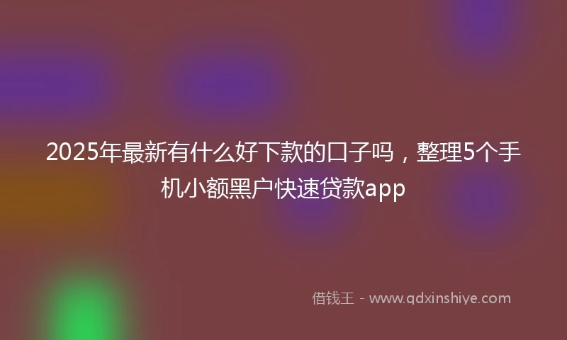 2025年最新有什么好下款的口子吗，整理5个手机小额黑户快速贷款app