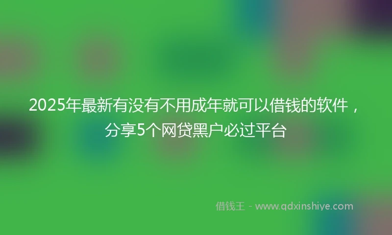 2025年最新有没有不用成年就可以借钱的软件，分享5个网贷黑户必过平台