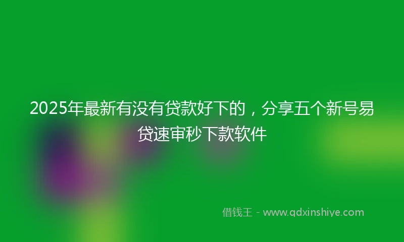2025年最新有没有贷款好下的，分享五个新号易贷速审秒下款软件