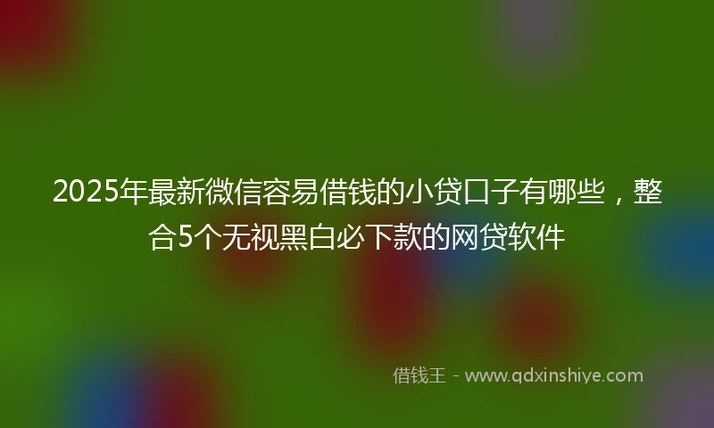 2025年最新微信容易借钱的小贷口子有哪些，整合5个无视黑白必下款的网贷软件