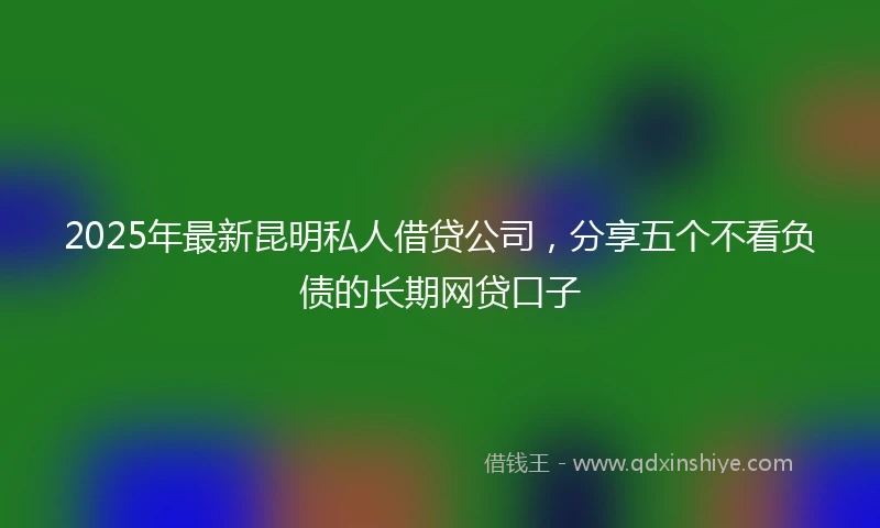2025年最新昆明私人借贷公司，分享五个不看负债的长期网贷口子