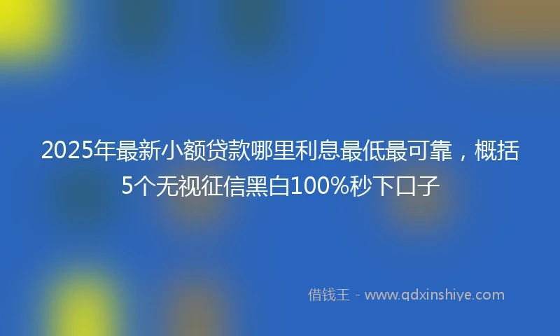 2025年最新小额贷款哪里利息最低最可靠，概括5个无视征信黑白100%秒下口子