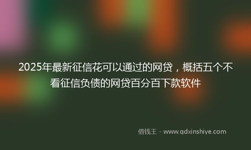 2025年最新征信花可以通过的网贷，概括五个不看征信负债的网贷百分百下款软件