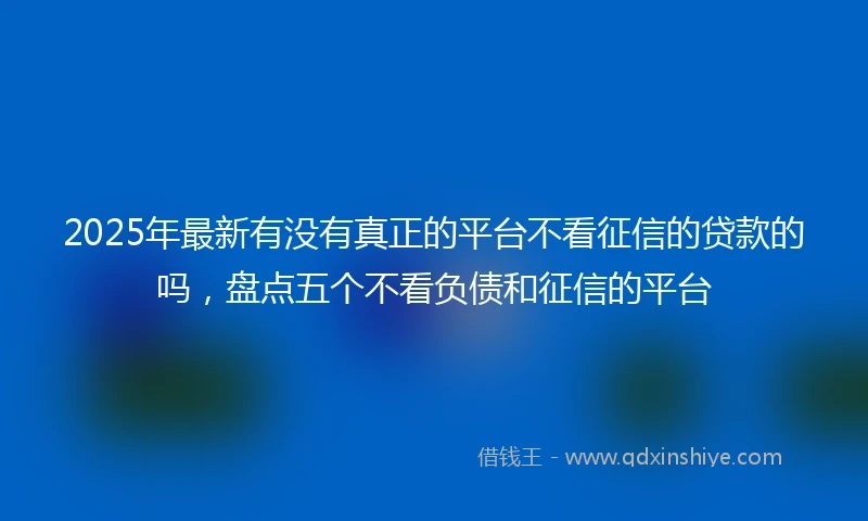 2025年最新有没有真正的平台不看征信的贷款的吗，盘点五个不看负债和征信的平台