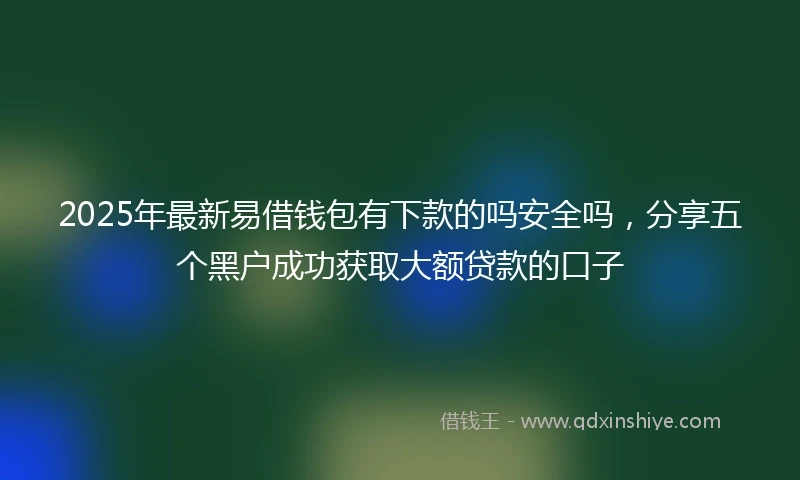 2025年最新易借钱包有下款的吗安全吗，分享五个黑户成功获取大额贷款的口子