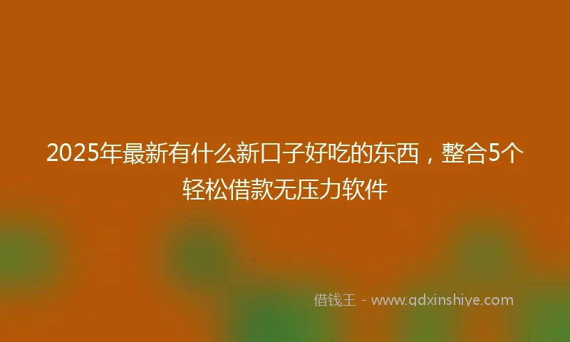 2025年最新有什么新口子好吃的东西，整合5个轻松借款无压力软件